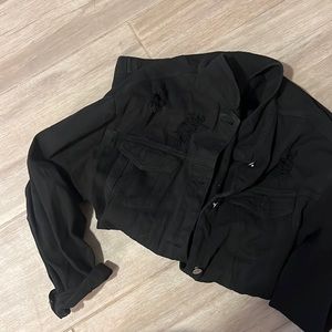 Oversized faux jean jacket